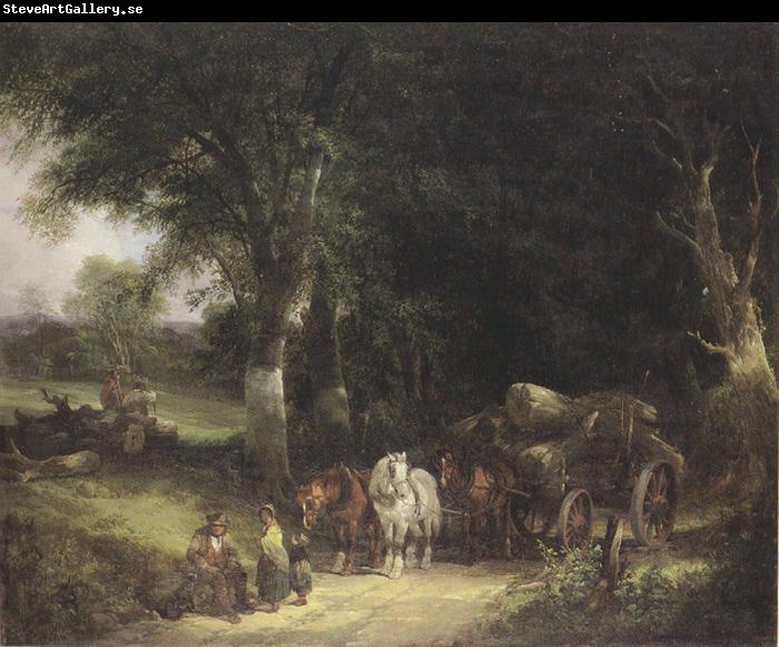 William Shayer Carging Timber in the New Forest (mk37)